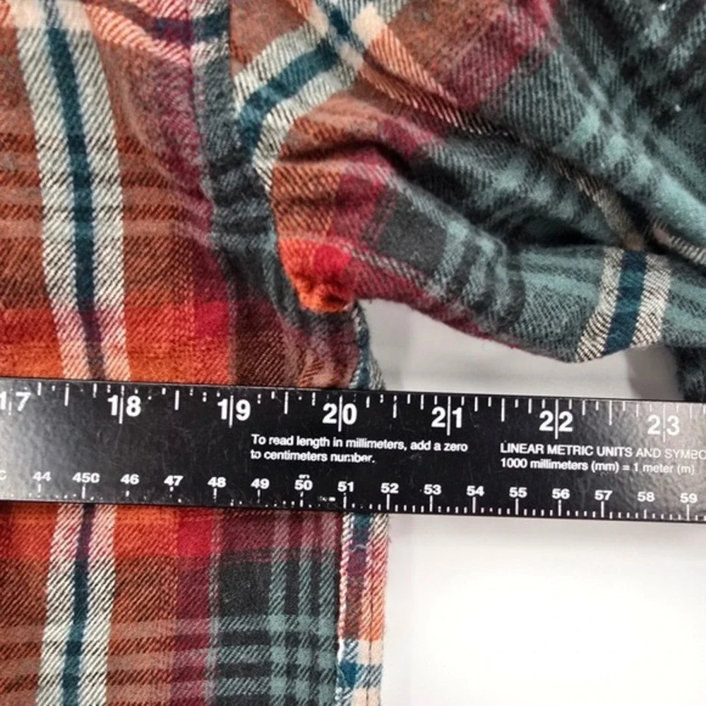 Wolverine‎ Mens Plaid Flannel Long Sleeve Button Up Shirt Green Red Size Medium